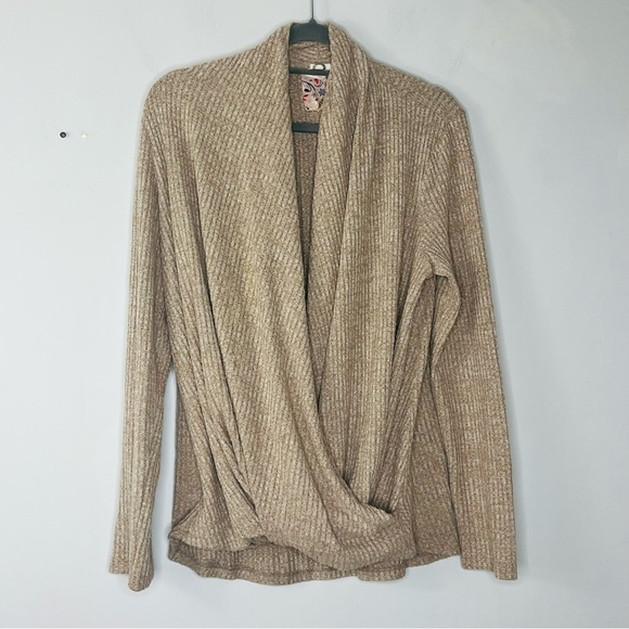 Anthropologie Sweaters - Akemi + Kin Anthropolgie Size Large Surplice Draped Waffle Knit Sweater BSB